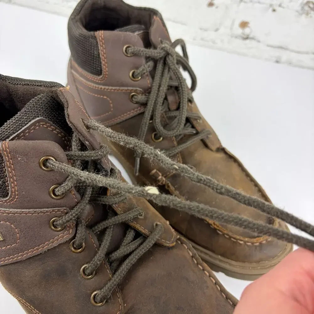 Rockport Brown Leather Waterproof Laced Java Ankle Boots Men’s 8.5 Wide